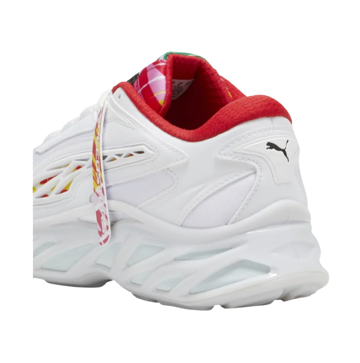 PUMA Chunky Low-Top Sneakers – White with Red & Multicolor Accents
