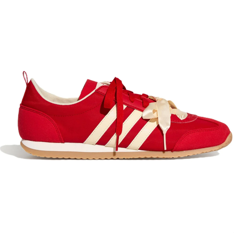 adidas Bow-Lace Low-Top Sneakers – Red & Cream