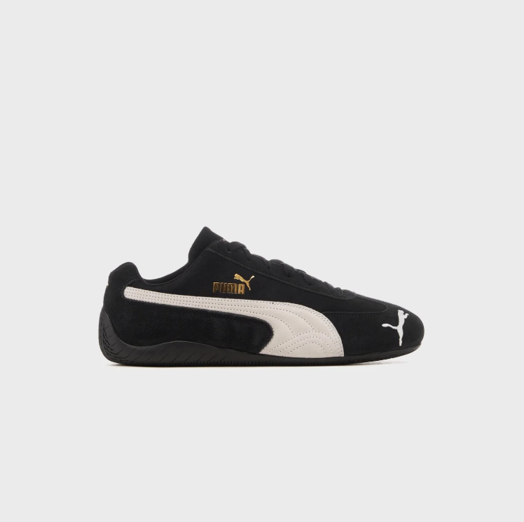 PUMA Low-Profile Sneakers – Black & Cream with Gold Accents