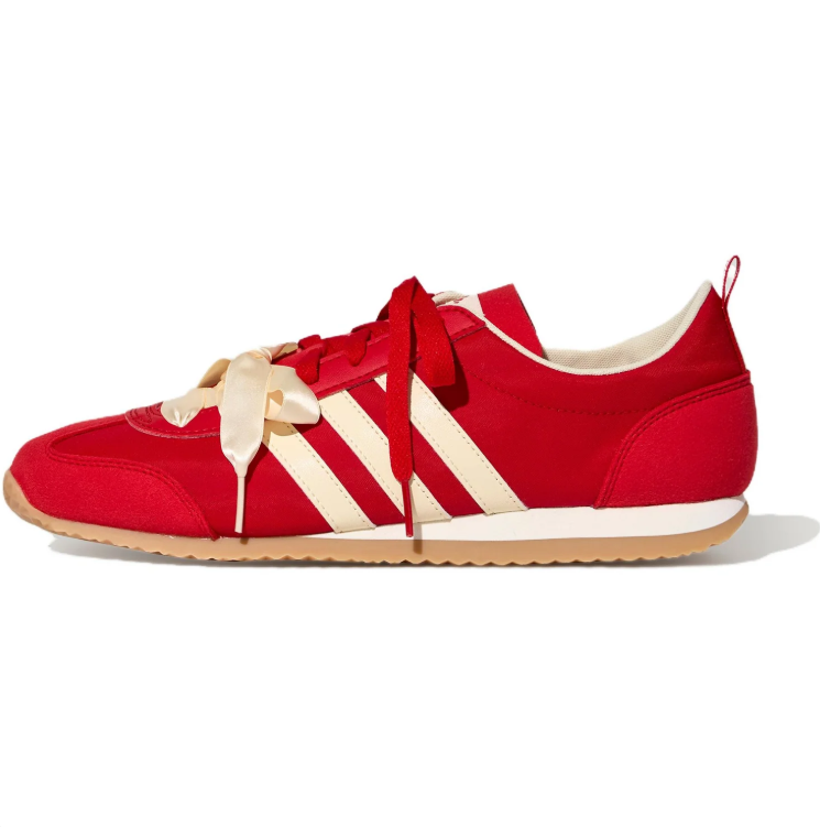 adidas Bow-Lace Low-Top Sneakers – Red & Cream