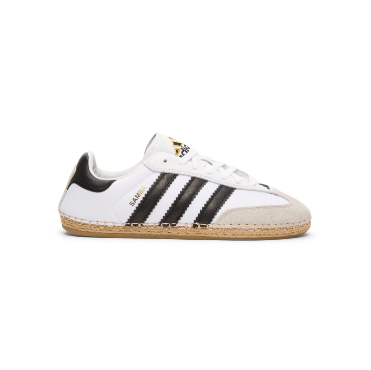adidas Samba Low-Top Sneakers – White & Black with Woven-Look Sole