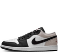 Air Jordan Low-Top Sneakers – Black & White with Crackle-Texture Heel
