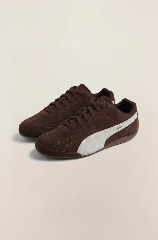PUMA Low-Profile Sneakers – Dark Brown & White