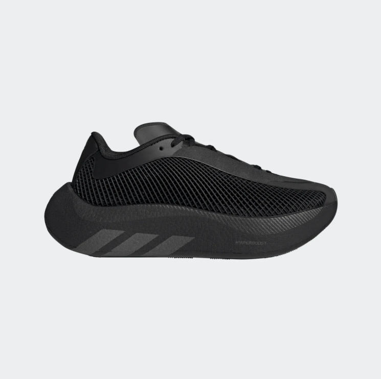 adidas Grid-Texture Thick-Sole Sneakers – All Black
