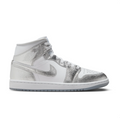 Air Jordan High-Top Sneakers – White & Metallic Silver