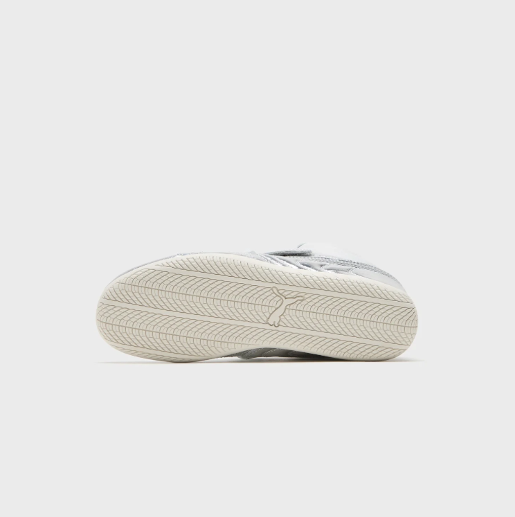 PUMA High-Top Sneakers – Metallic Silver & White