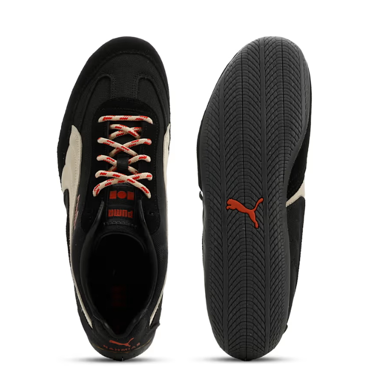 PUMA Low-Profile Sneakers – Black & Cream with Red Accents