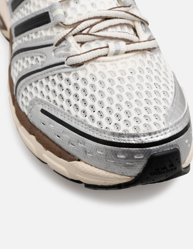 adidas Retro Mesh Sneakers – Silver, White & Brown