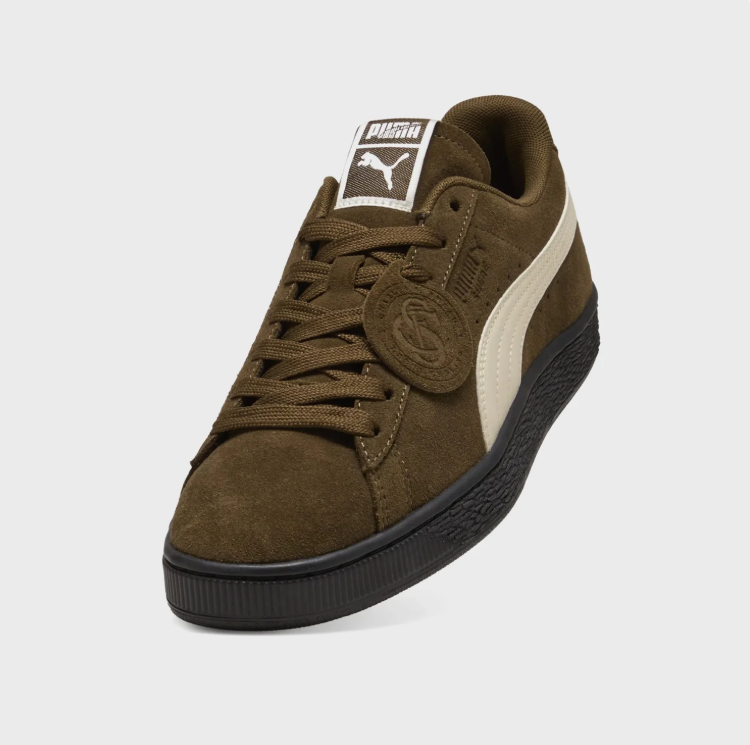 PUMA Retro Low-Top Sneakers – Olive Brown & Cream with Black Sole
