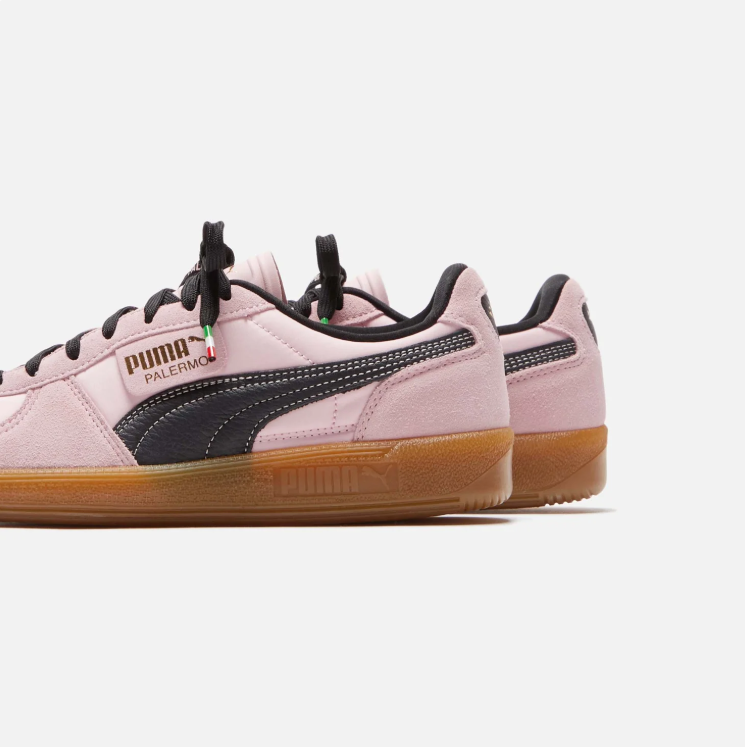 PUMA Palermo Low-Top Sneakers – Pale Pink & Black with Gum Sole