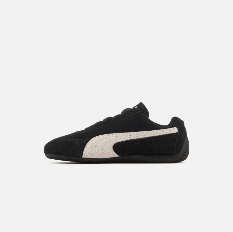 PUMA Low-Profile Sneakers – Black & Cream with Gold Accents