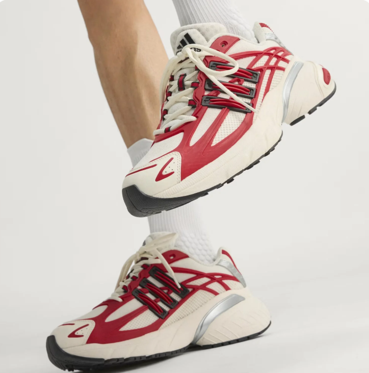adidas Chunky Low-Top Sneakers – White, Red & Silver