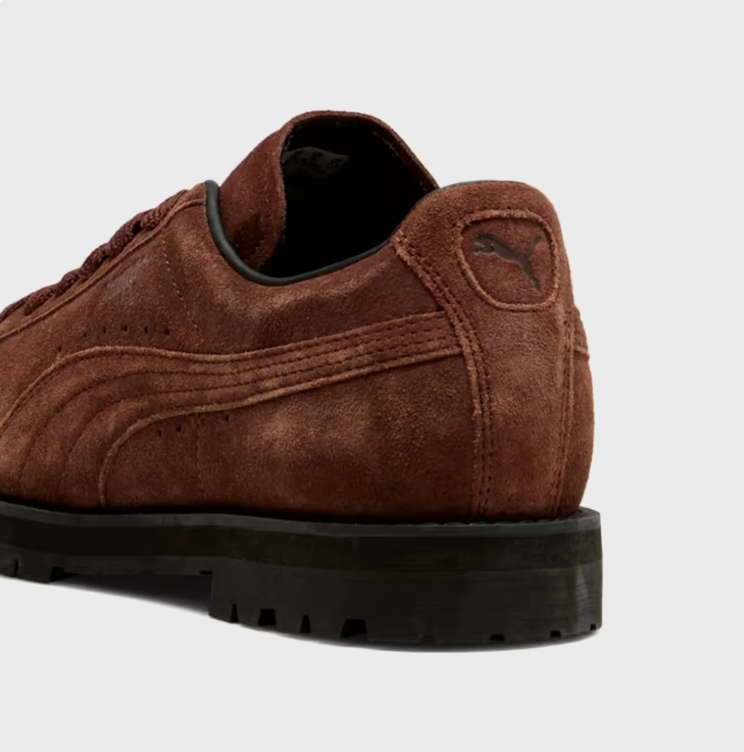 PUMA Retro Sneakers – Rust Brown with Chunky Black Sole