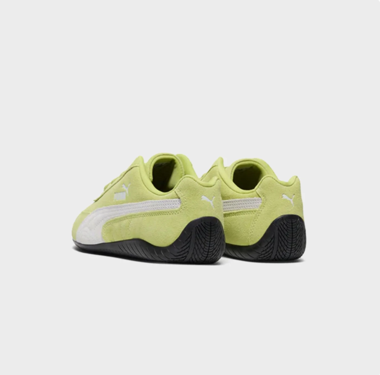 PUMA Low-Profile Sneakers – Lime & White with Black Sole