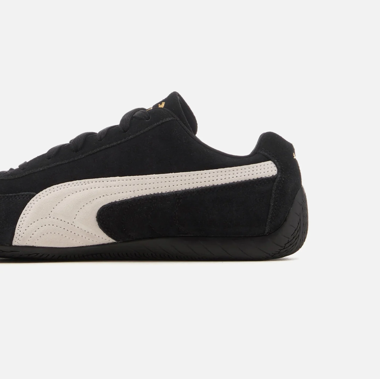 PUMA Low-Profile Sneakers – Black & Cream with Gold Accents