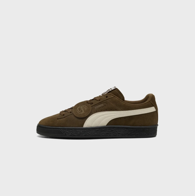 PUMA Retro Low-Top Sneakers – Olive Brown & Cream with Black Sole
