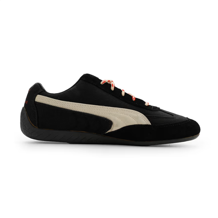 PUMA Low-Profile Sneakers – Black & Cream with Red Accents