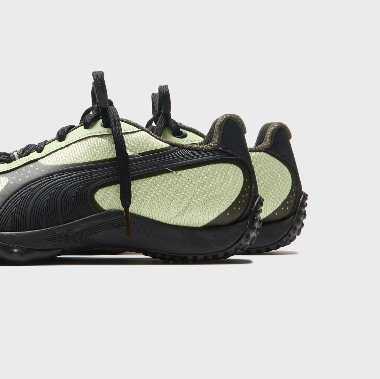 PUMA Textured-Sole Sneakers – Pale Lime & Black