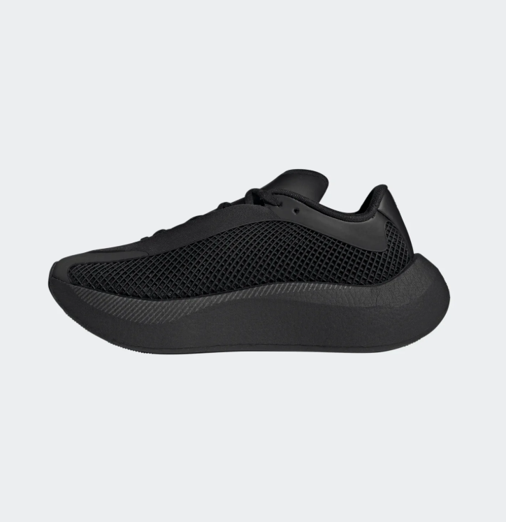 adidas Grid-Texture Thick-Sole Sneakers – All Black
