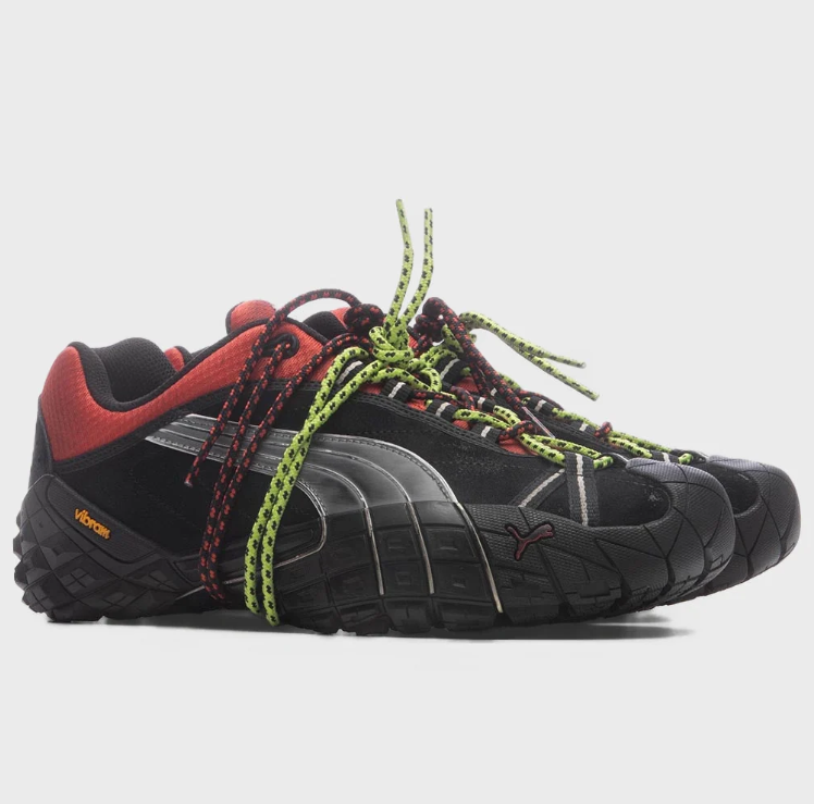 PUMA Low-Top Sneakers – Black & Silver with Red Accents
