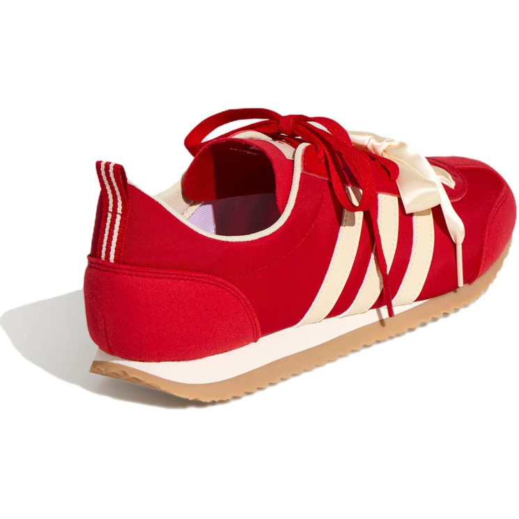 adidas Bow-Lace Low-Top Sneakers – Red & Cream
