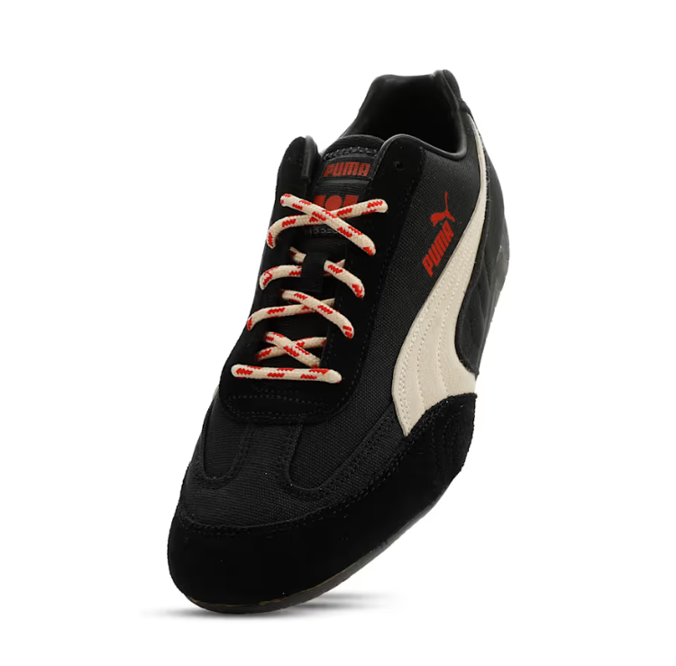PUMA Low-Profile Sneakers – Black & Cream with Red Accents