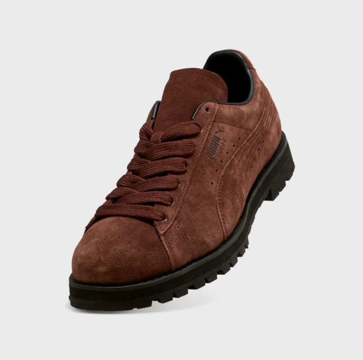PUMA Retro Sneakers – Rust Brown with Chunky Black Sole