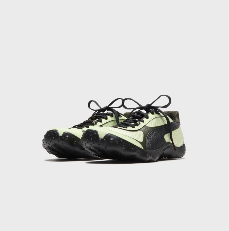 PUMA Textured-Sole Sneakers – Pale Lime & Black