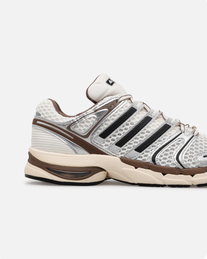 adidas Retro Mesh Sneakers – Silver, White & Brown