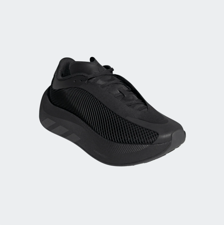 adidas Grid-Texture Thick-Sole Sneakers – All Black