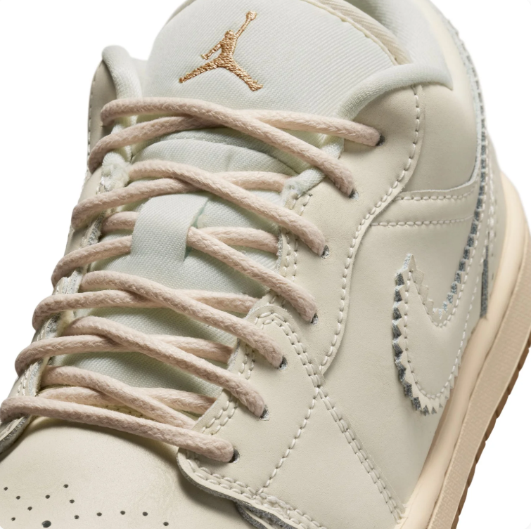 Air Jordan Low-Top Sneakers – Cream & Gold with Tassel Detail
