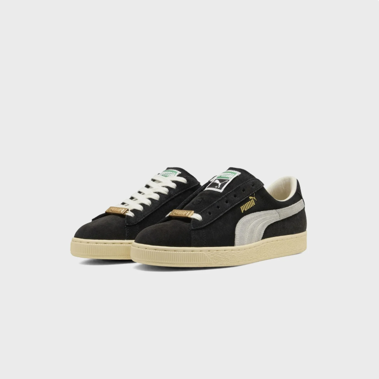 PUMA Retro Low-Top Sneakers – Black & Ivory with Vintage Cream Sole