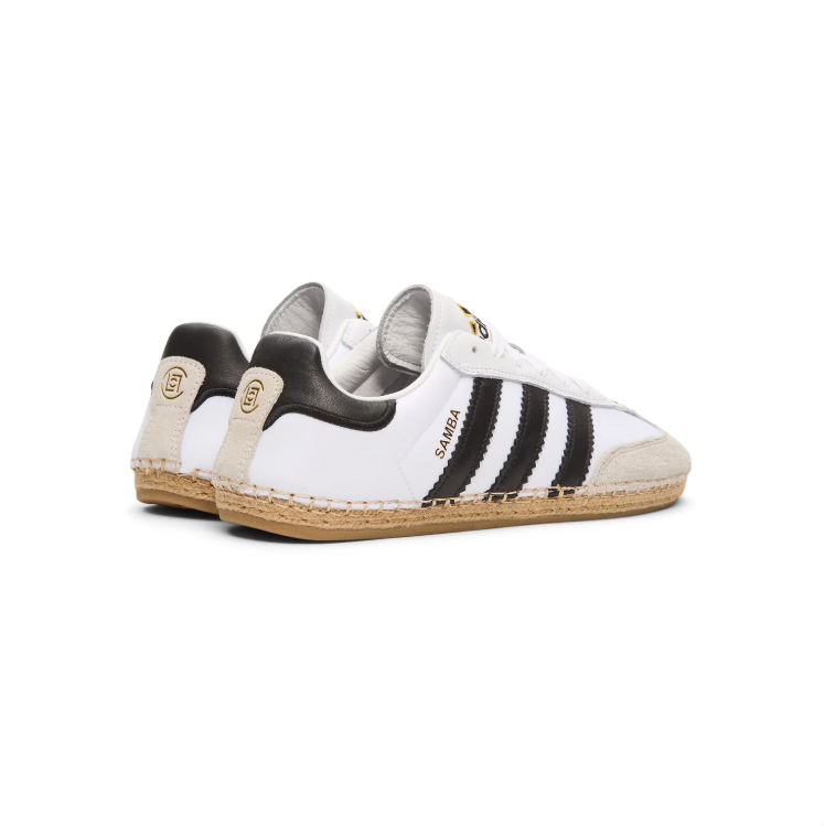 adidas Samba Low-Top Sneakers – White & Black with Woven-Look Sole