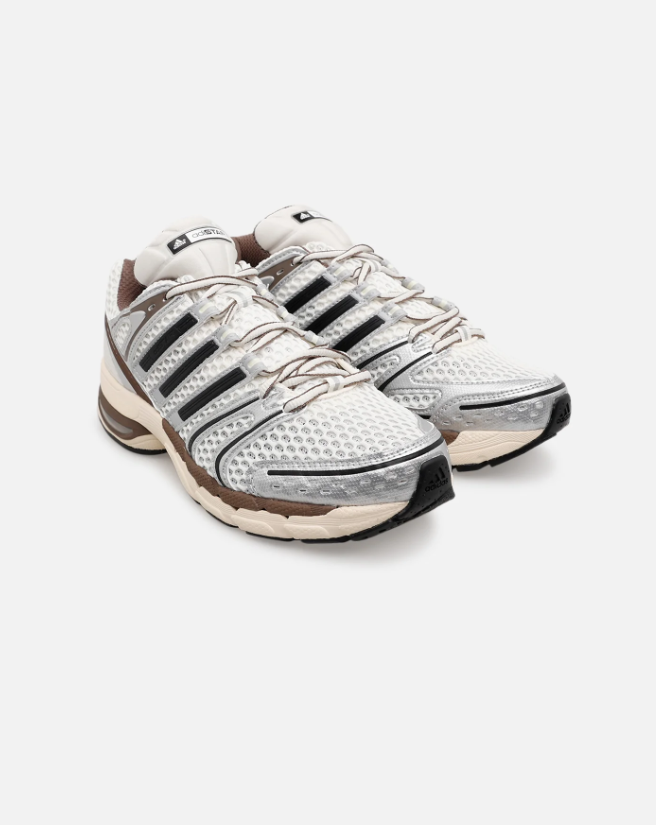 adidas Retro Mesh Sneakers – Silver, White & Brown
