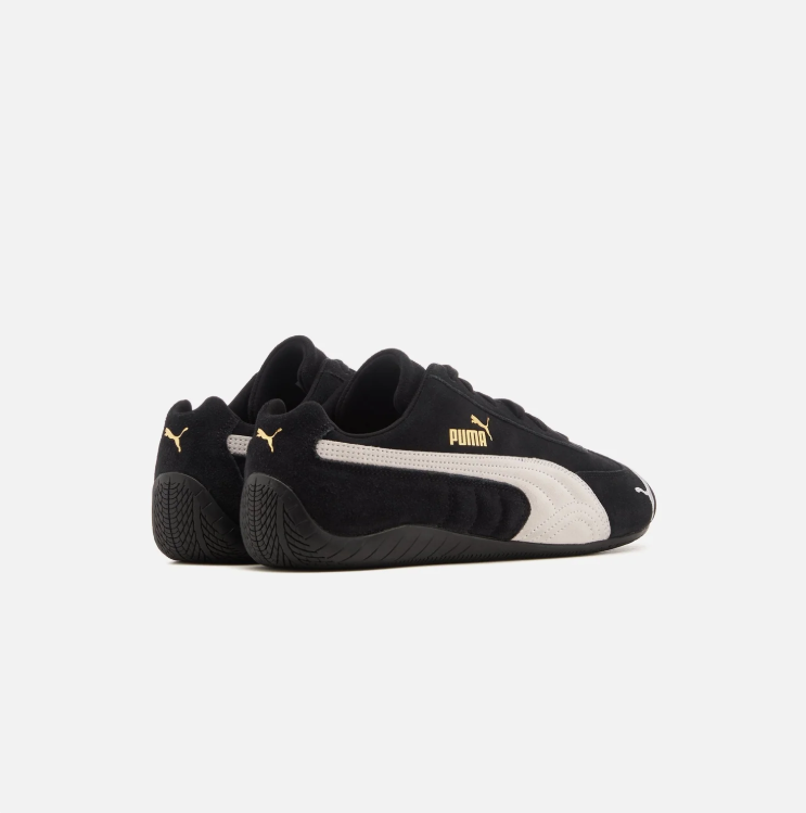 PUMA Low-Profile Sneakers – Black & Cream with Gold Accents