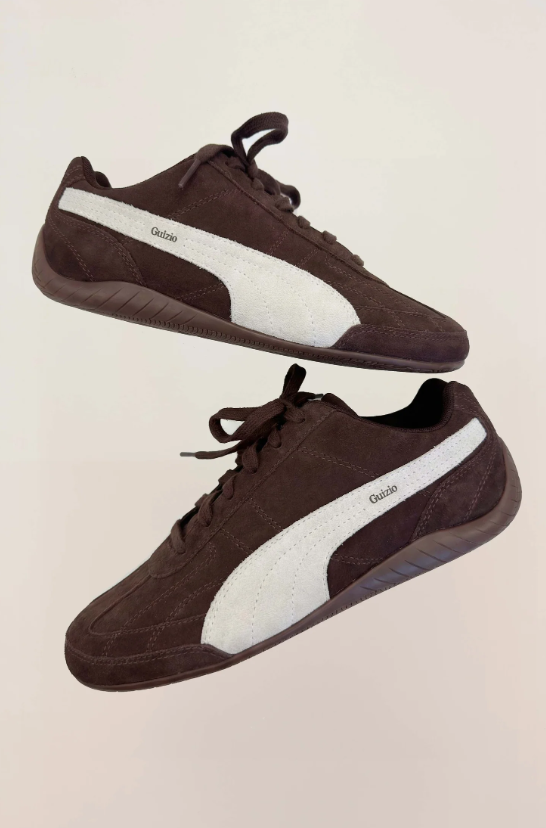 PUMA Low-Profile Sneakers – Dark Brown & White