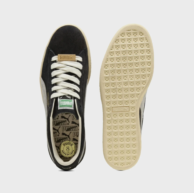 PUMA Retro Low-Top Sneakers – Black & Ivory with Vintage Cream Sole