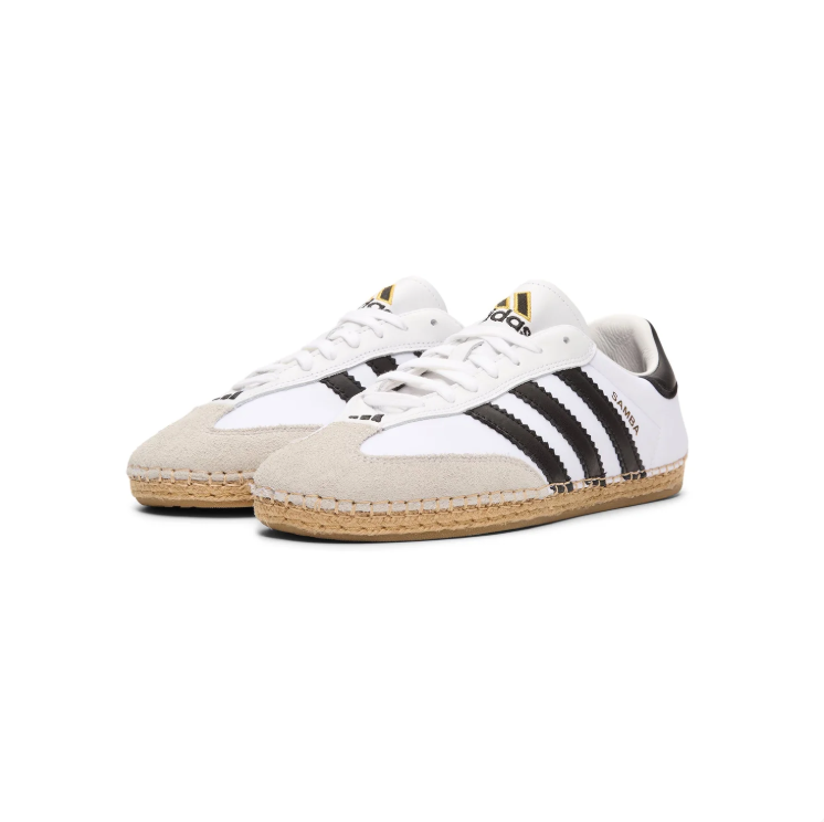adidas Samba Low-Top Sneakers – White & Black with Woven-Look Sole
