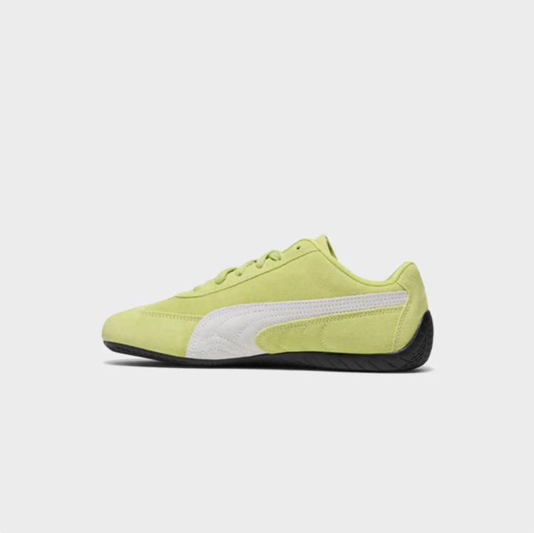 PUMA Low-Profile Sneakers – Lime & White with Black Sole